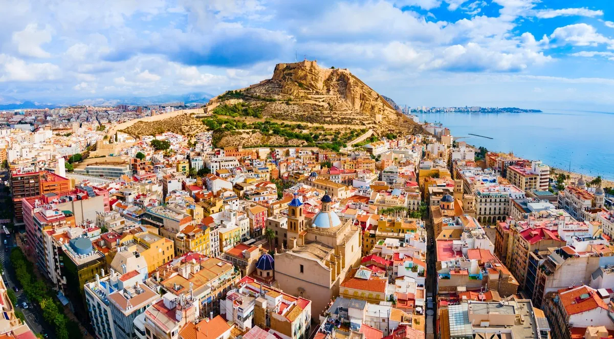 Vista aérea de Alicante, Santa Bárbara