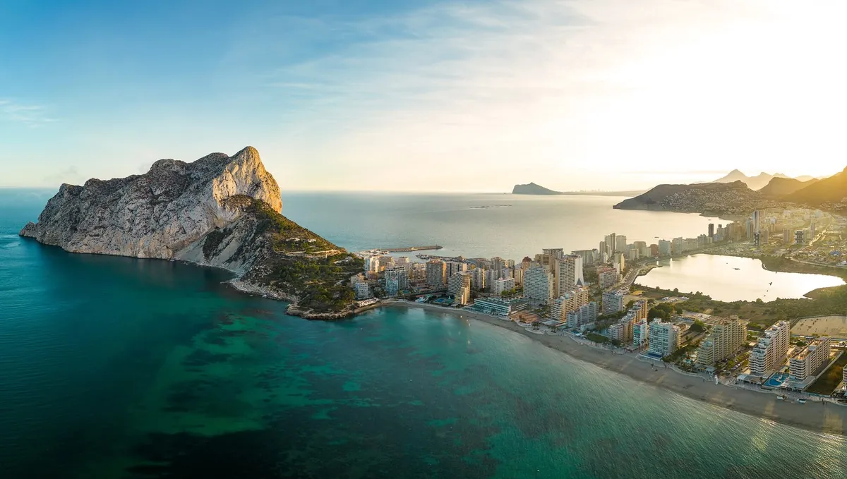Vista aérea de Calpe, Peñón de Ifach