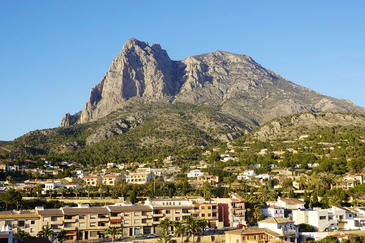 Vista aérea de Finestrat, Puig Campana